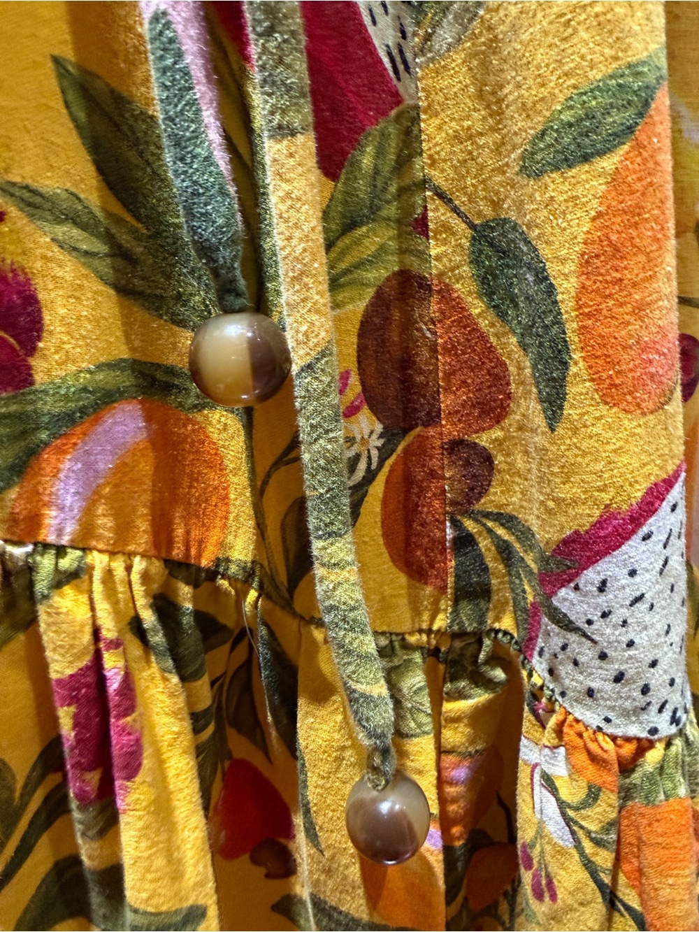FARM Rio Tropical Floral Wrap Maxi BeachDress Green, Pink & Yellow Mixed Print S - Picture 11 of 14